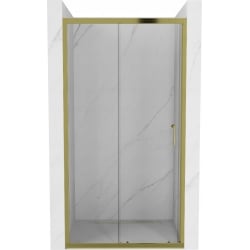 Mexen Apia ausziehbare Duschtür 145 cm, Transparent, Gold - 845-145-000-50-00