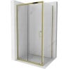 Mexen Apia ausziehbare Duschabtrennung 130 x 80 cm, Transparent, Gold - 840-130-080-50-00