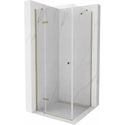 Mexen Roma kippbare Duschabtrennung 70 x 70 cm, Transparent, Gold - 854-070-070-50-00