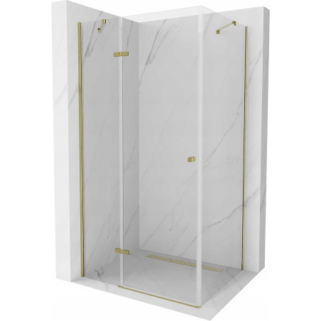 Mexen Roma kippbare Duschabtrennung 70 x 100 cm, Transparent, Gold - 854-070-100-50-00