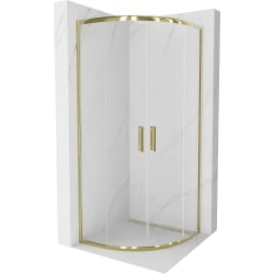 Mexen Rio halbrunde Duschkabine 70 x 70 cm, Transparent, Gold - 863-070-070-50-00