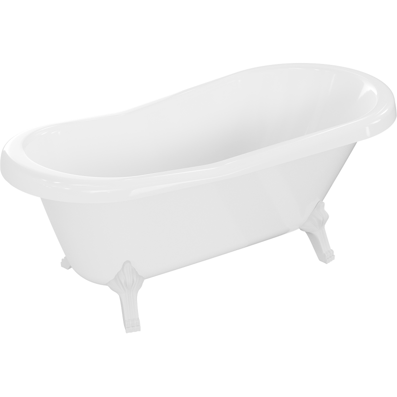 Mexen Retro freistehende Badewanne 150 x 73 cm, Weiß, weiße Beine - 53251507300-20