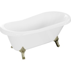 Mexen Retro freistehende Badewanne 150 x 73 cm, Weiß, Gold Beine - 53251507300-50