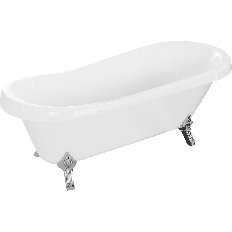 Mexen Retro freistehende Badewanne 170 x 75 cm, Weiß, Chrom Beine - 53251707500-00