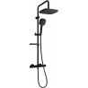 Mexen KX33 Brausegarnitur für Aufputzmontage mit Kopfbrause und Thermostatmischer, Schwarz - 771503391-70