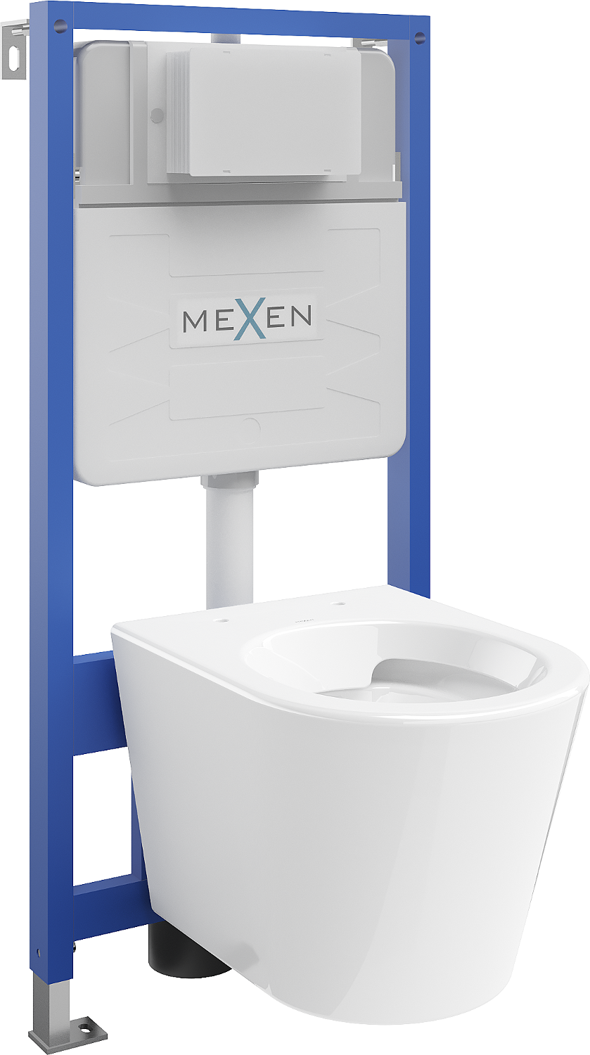 Mexen WC-Unterputzmontageset Felix Slim Rahmen mit WC Rico, Weiß - 6103372XX00