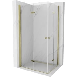 Mexen Lima Duo klappbare Duschkabine 80 x 70 cm, Transparent, Gold - 856-080-070-50-00-02