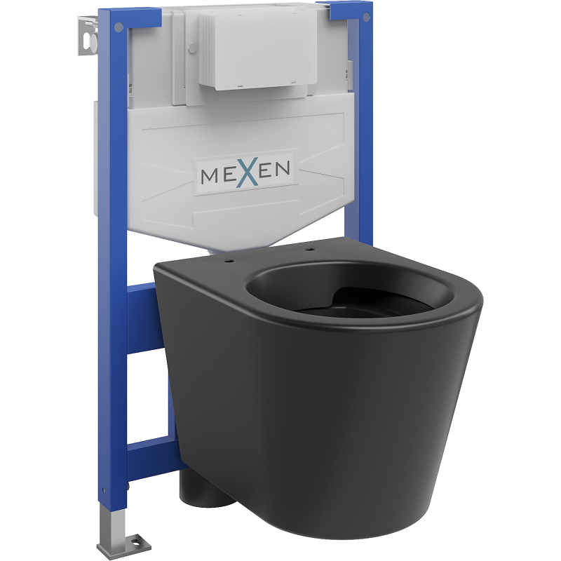 Mexen WC-Unterputzmontageset Felix XS-F Rahmen mit WC Rico, Schwarz matt - 6803372XX85