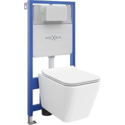 Mexen WC-Unterputzmontageset Felix Slim Rahmen mit WC Cube mit Absenk-Automatik, Weiß - 61030924000