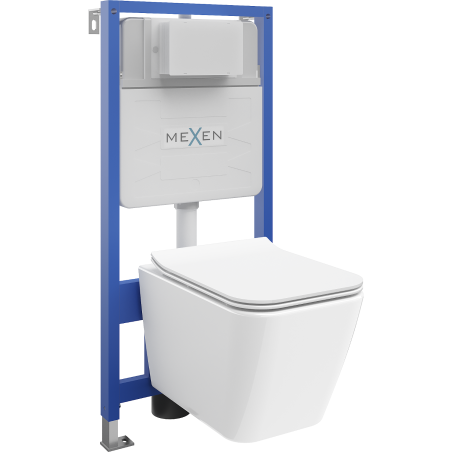 Mexen WC-Unterputzmontageset Felix Slim Rahmen mit WC Cube mit Absenk-Automatik, Weiß - 61030924000