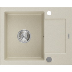 Mexen Enzo 1-Becken-Granitspüle mit kurzer Abtropffläche 576 x 465 mm, Beige - 6506571005-69